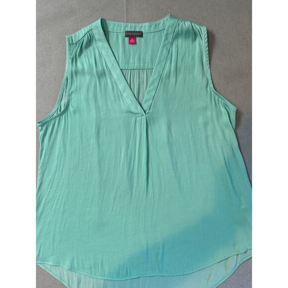 Women’s Vince Camuto Mint Green Sleeveless V-Neck Blouse Sz M - Picture 1 of 3